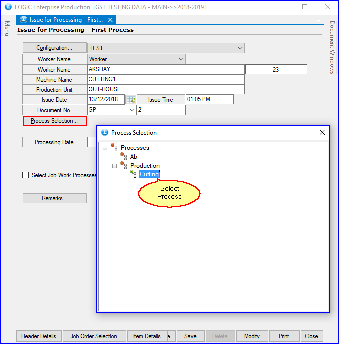Issue For Processing - First Process-1